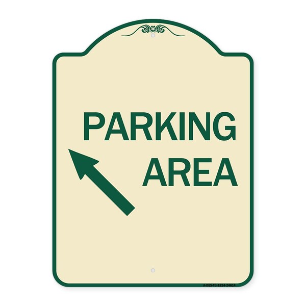 Parking Area Up Left Arrow Symbol Heavy-Gauge Aluminum Architectural Sign, 24" x 18", TG-1824-24614